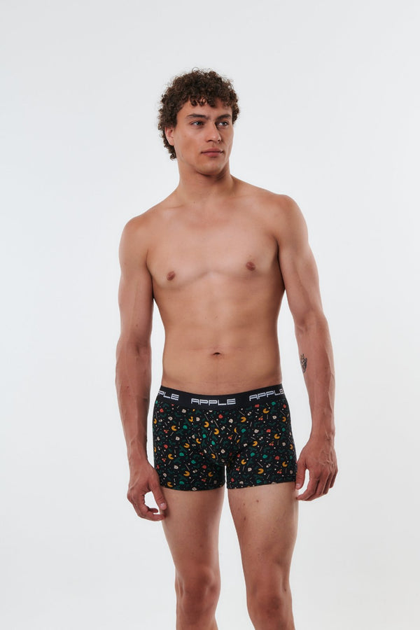 Ανδρικό Boxer Apple Σετ 2τεμ Μαύρο-Pac Man