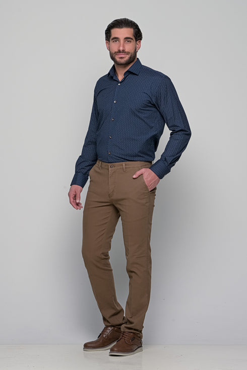 Ανδρικό Παντελόνι Chino Κανονική Γραμμή Κάμελ NYT