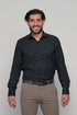 Ανδρικό Πουκάμισο Μαύρο με Μικροσχέδιο Γκρι NCS