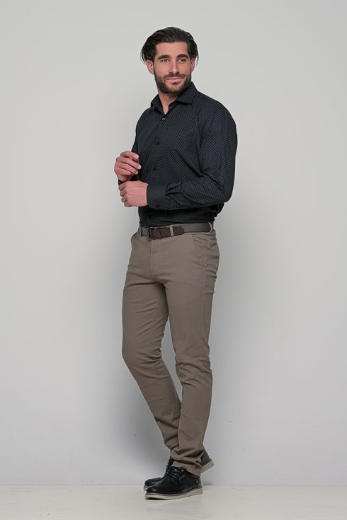 Ανδρικό Παντελόνι Chino Κανονική Γραμμή Γκρι NYT