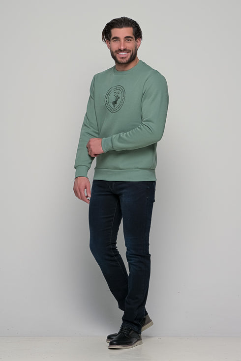 Ανδρικό Φούτερ Λαιμόκοψη Φυστικί Everbest