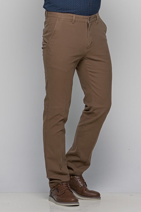 Ανδρικό Παντελόνι Chino Κανονική Γραμμή Κάμελ NYT