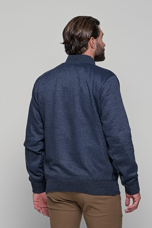 Ανδρική Πλεκτή Μπλούζα με Φερμουάρ Μπλε Lexton