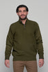 Ανδρική Πλεκτή Μπλούζα με Φερμουάρ Λαδί Lexton