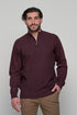 Ανδρική Πλεκτή Μπλούζα με Φερμουάρ Μπορντό Lexton