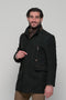Ανδρικό Ημίπαλτο με Μόστρα Χρώμα Μαύρο