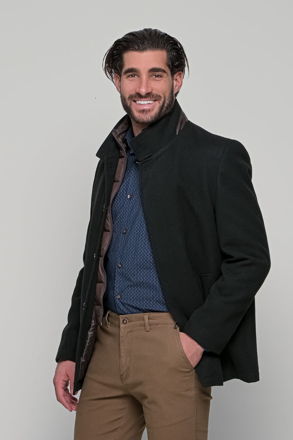 Ανδρικό Ημίπαλτο Κοντό Μαύρο Lexton