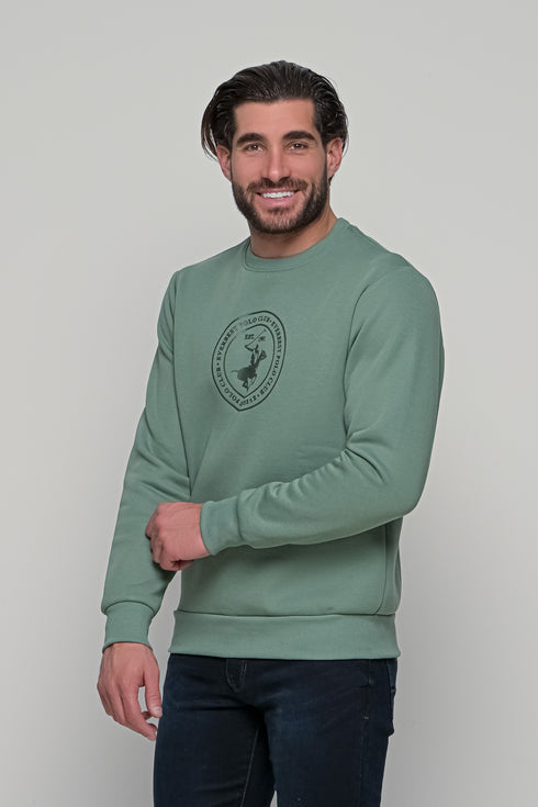 Ανδρικό Φούτερ Λαιμόκοψη Φυστικί Everbest