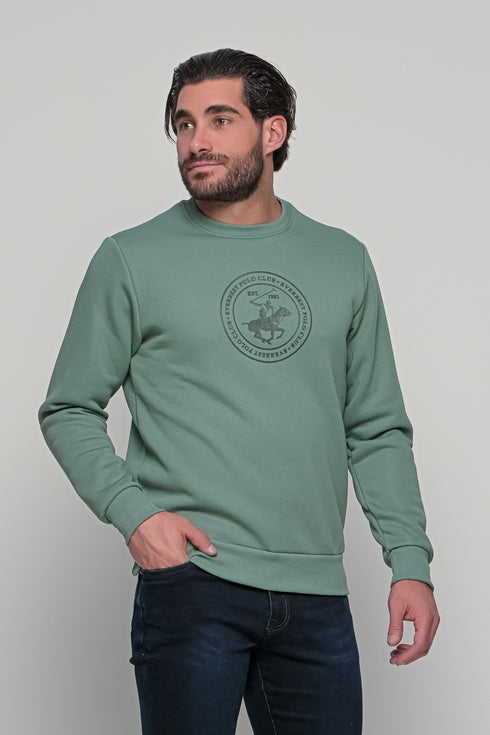 Ανδρικό Φούτερ Λαιμόκοψη Φυστικί Everbest