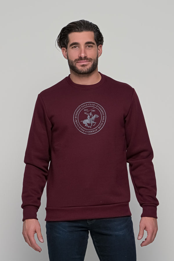 Ανδρικό Φούτερ Λαιμόκοψη Μπορντό Everbest