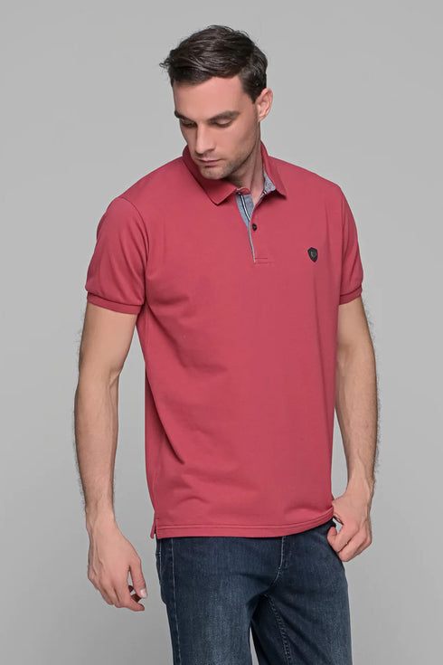 Ανδρικό Μπλουζάκι Πόλο Άνετη Γραμμή Ροζ Everbest