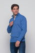 Ανδρικό Πουλόβερ με Half Zip Μπλε Ανοιχτό NYT