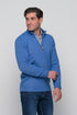 Ανδρικό Πουλόβερ με Half Zip Μπλε Ανοιχτό NYT