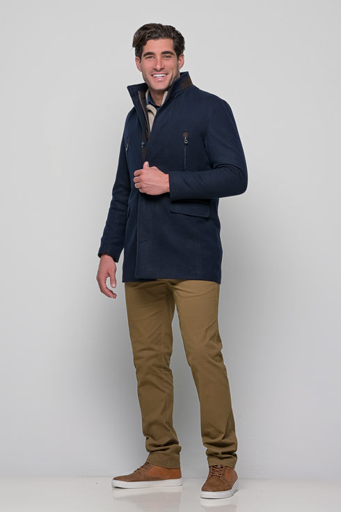 Ανδρικό Ημίπαλτο με Μόστρα Χρώμα Μπλε