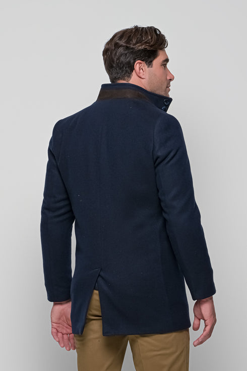 Ανδρικό Ημίπαλτο με Μόστρα Χρώμα Μπλε