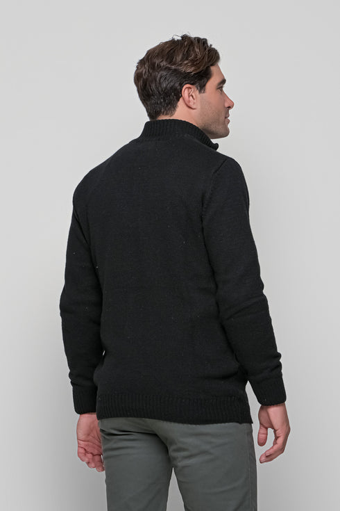 Ανδρικό Πουλόβερ με Half Zip Μαύρο NYT