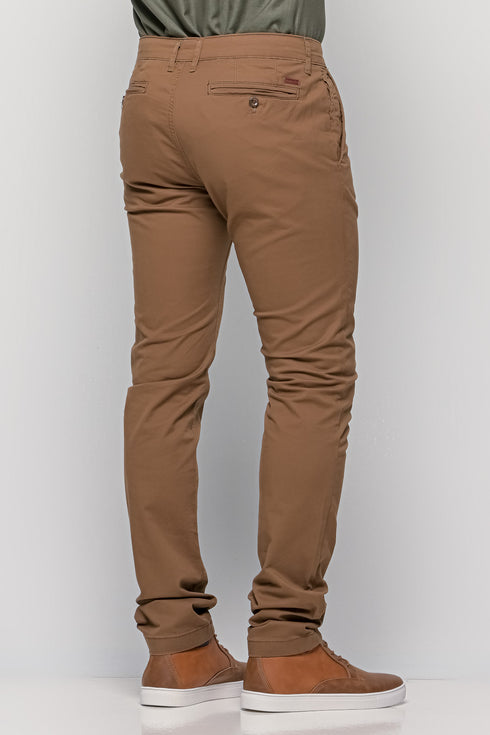 Ανδρικό Παντελόνι Chino Στενή Γραμμή Κάμελ Marcus