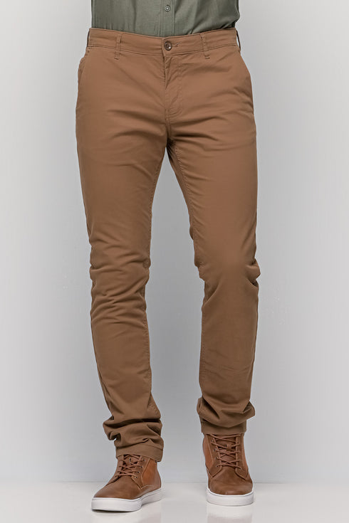 Ανδρικό Παντελόνι Chino Στενή Γραμμή Κάμελ Marcus