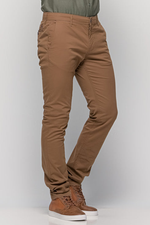 Ανδρικό Παντελόνι Chino Στενή Γραμμή Κάμελ Marcus