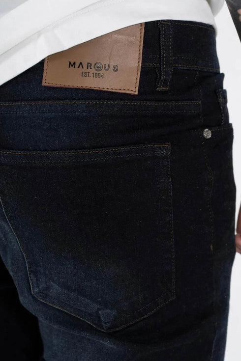 Ανδρικό Τζιν Παντελόνι Ίσια Γραμμή Μπλε Σκούρο MARCUS