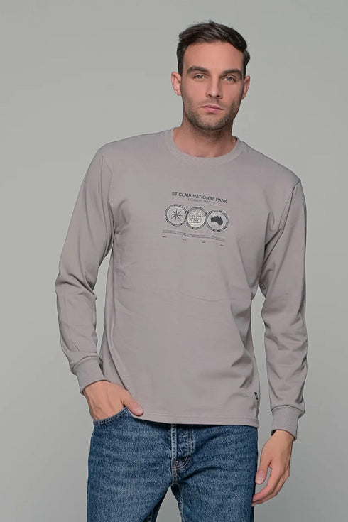 Ανδρική Μπλούζα Άνετη Γραμμή Γκρι Everbest