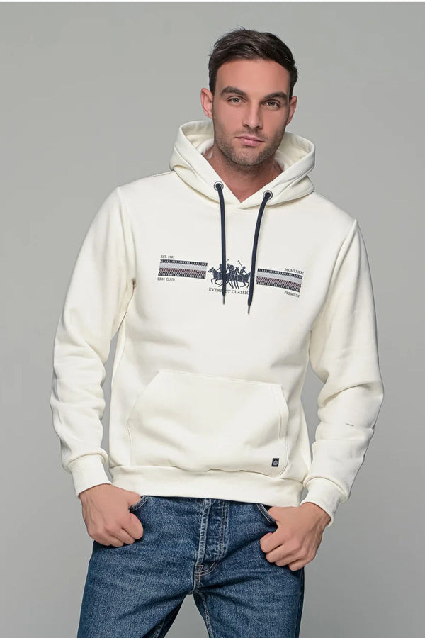 Ανδρικό Φούτερ Άνετη Γραμμή Λευκό Everbest