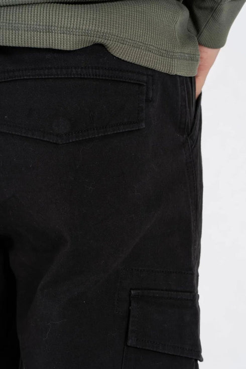 Ανδρικό Παντελόνι Cargo με Ίσιο Τελείωμα Μαύρο Marcus