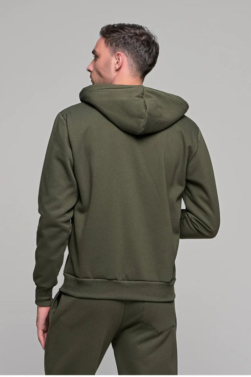 Ανδρική Ζακέτα Φούτερ Χρώμα Λαδί Everbest