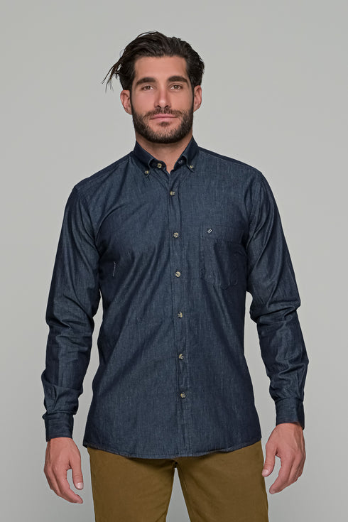Ανδρικό Τζιν Πουκάμισο Χρώμα Μπλε Bradley