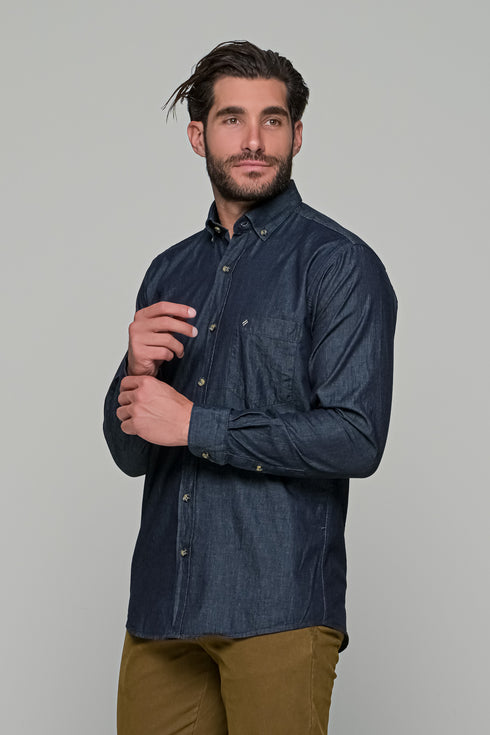 Ανδρικό Τζιν Πουκάμισο Χρώμα Μπλε Bradley