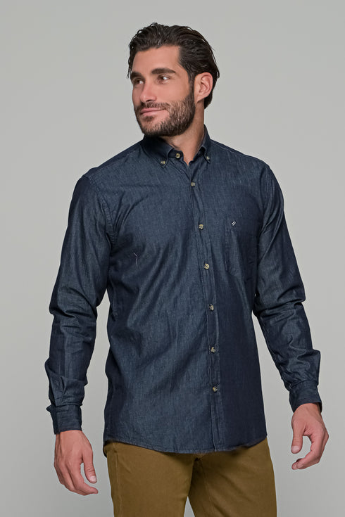 Ανδρικό Τζιν Πουκάμισο Χρώμα Μπλε Bradley