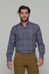 Ανδρικό Μακρυμάνικο Πουκάμισο Μπλε-Μπεζ Καρό NCS