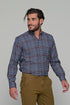 Ανδρικό Μακρυμάνικο Πουκάμισο Μπλε-Μπεζ Καρό NCS