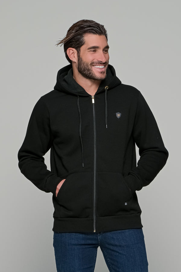 Ανδρική Ζακέτα Φούτερ Χρώμα Μαύρο Everbest