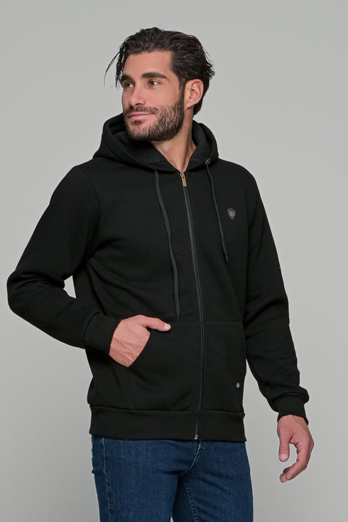 Ανδρική Ζακέτα Φούτερ Χρώμα Μαύρο Everbest