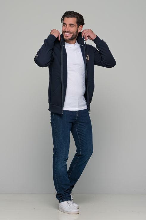 Ανδρική Ζακέτα Φούτερ Μπλε Με Τύπωμα Everbest