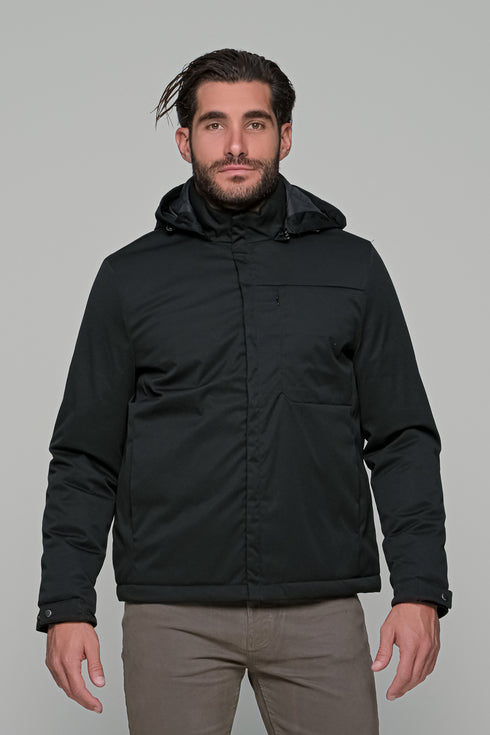 Ανδρικό Μπουφάν Μαύρο με Κουκούλα NYT