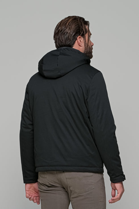 Ανδρικό Μπουφάν Μαύρο με Κουκούλα NYT