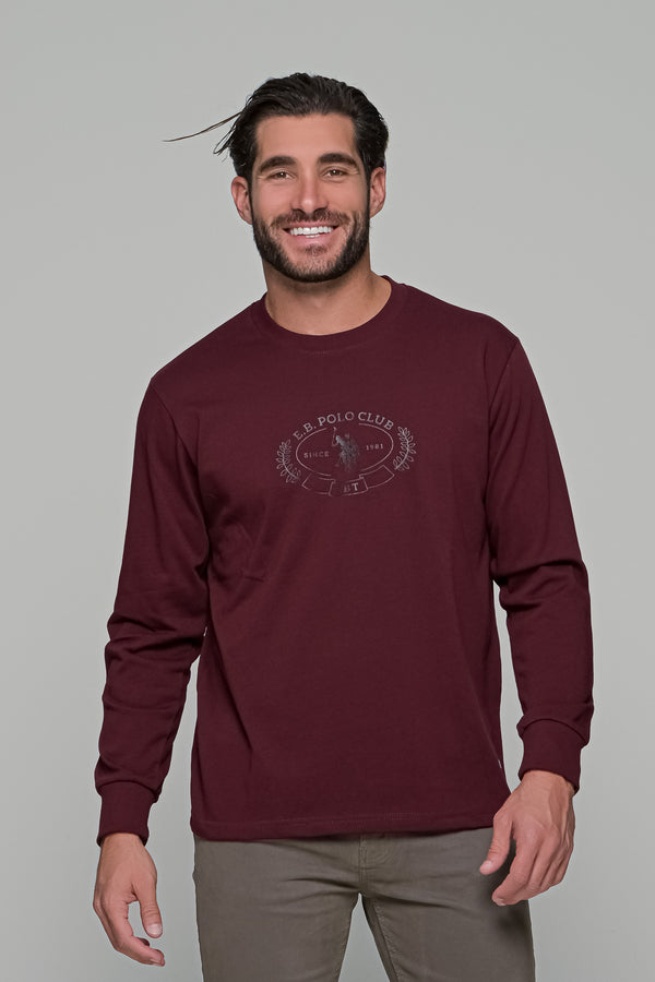 Ανδρική Μπλούζα Άνετη Γραμμή Μπορντό Everbest