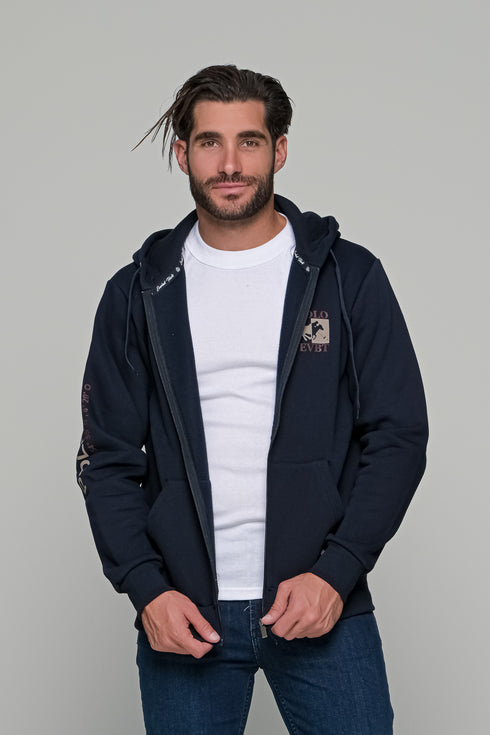 Ανδρική Ζακέτα Φούτερ Μπλε Με Τύπωμα Everbest