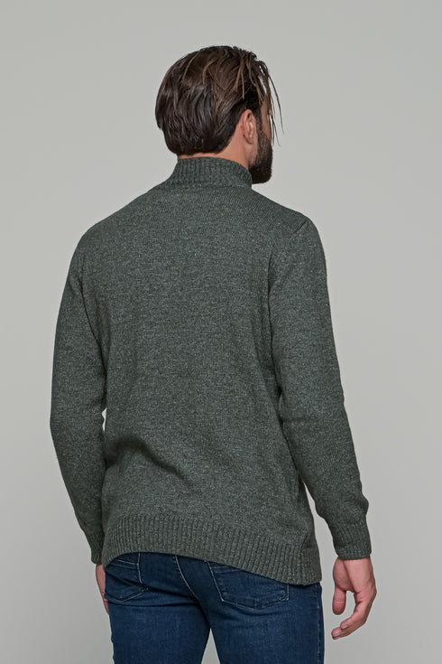 Ανδρικό Πουλόβερ με Half Zip Λαδί NYT