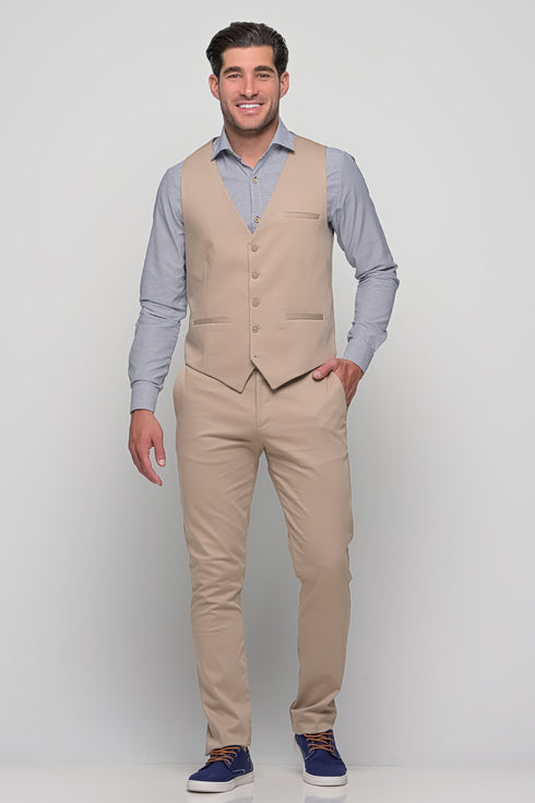 Ανδρικό Γιλέκο Χρώμα Μπεζ Brand's