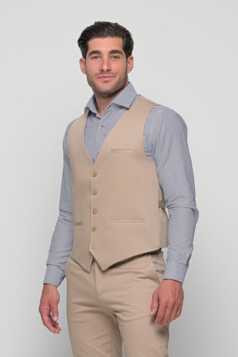 Ανδρικό Γιλέκο Χρώμα Μπεζ Brand's