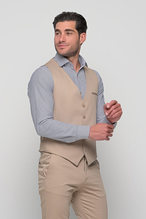 Ανδρικό Γιλέκο Χρώμα Μπεζ Brand's