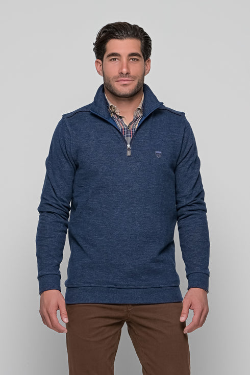 Ανδρική Μπλούζα με Φερμουάρ Χρώμα Μπλε Lexton