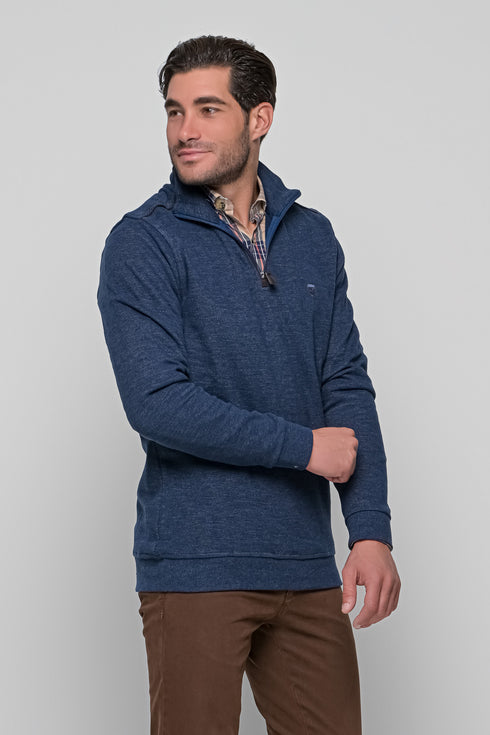 Ανδρική Μπλούζα με Φερμουάρ Χρώμα Μπλε Lexton