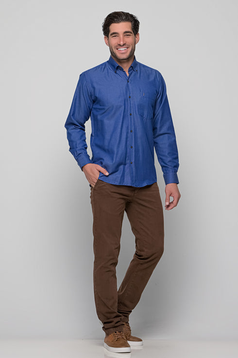 Ανδρικό Πουκάμισο Oxford Χρώμα Μπλε NCS