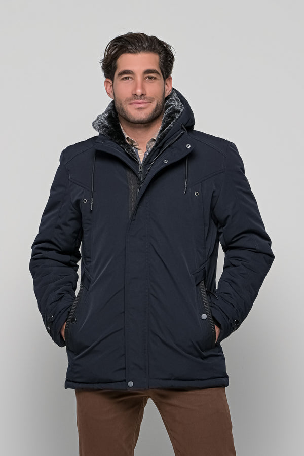 Ανδρικό Χειμωνιάτικο Μπουφάν Μπλε Cotton Green