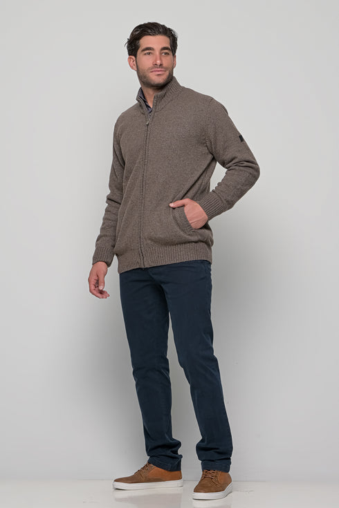 Ανδρική Πλεκτή Ζακέτα Χρώμα Μπεζ Bradley