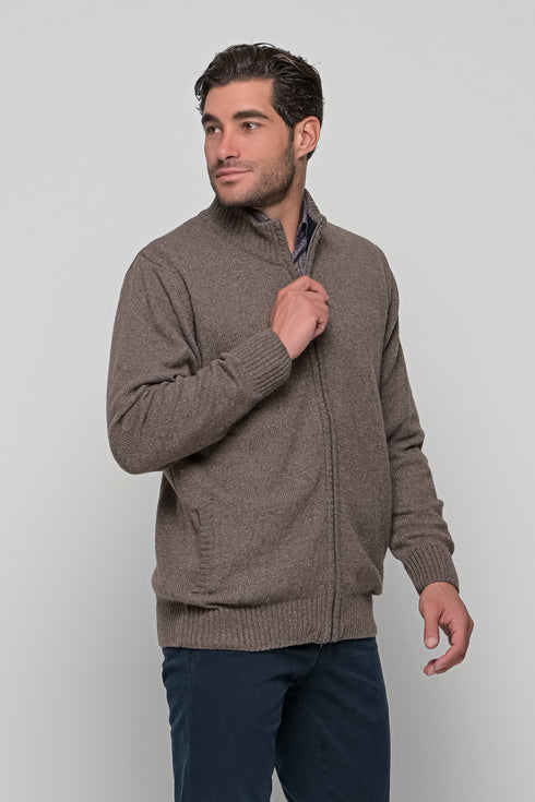 Ανδρική Πλεκτή Ζακέτα Χρώμα Μπεζ Bradley